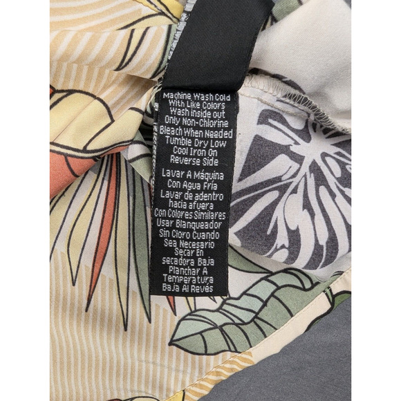 Good Vibes Shirt Small Men's Vintage Stretch Button Down All Over Print Tropical - Picture 6 of 7